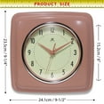thumbnail image 7 of Infinity Instruments Square Retro Wall Clock, Terracotta, 9.25", 7 of 7
