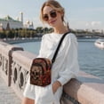 thumbnail image 2 of TSOVTHRID Sugar Skull Rose Brown Print Small Crossbody Purse for Women Cell Phone Bag Handbag with Zipper Closure Women's Travel Pouch Shoulder Bag for Daily Use, 2 of 7