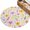 Pink, Yellow, Purple, variant on Round Rugs 4Ft, Boho Summer Floral Round Area Rug Washable Indoor Throw Carpet, Pink Yellow Wildflowers Leaves Rustic Soft Non Slip Circle Rug for Kitchen Nursery Room Home Decor Aesthetic