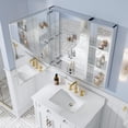 thumbnail image 7 of ANGELES HOME 36" x 36" Tri-View Aluminum Bathroom Medicine Cabinet and Open Shelf Set with Adjustable Glass Shelves, Copper-Free Mirror, Recessed or Surface Mount, 7 of 7