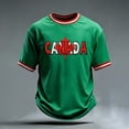 thumbnail image 2 of Telankuip Canada Day Men's T Shirt Classic Maple Leaf Graphic Comfort T-Shirt 2026 Summer Trendy Stripe Design Crewneck Short Sleeve Preppy Style Casual Tee Top 2-Green XXS, 2 of 3