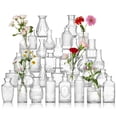 thumbnail image 1 of Set de jarrones Glass Bud, irrompibles, vintage, transparentes, 32 unidades, 1 of 8