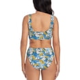 thumbnail image 3 of Rocae Flower and Sail Boat for Bikini Set for Women Two Piece Sexy High Swimsuits Split Crossover Bikini, 3 of 9