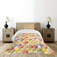 thumbnail image 4 of Ambesonne Ice Cream Quilted Bedspread Set 2 Pcs, Flavor Toppings, Twin Size, Multicolor, 4 of 5