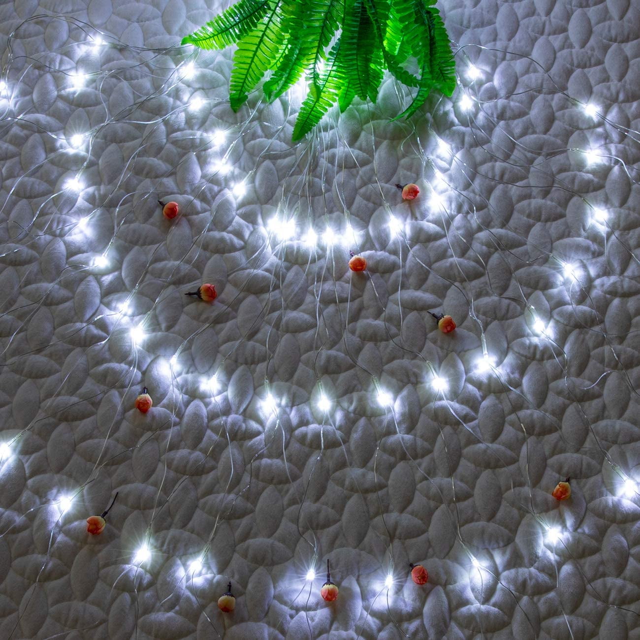 Bibana 200 LED Christmas Net Lights, 6.6ft x 9.8ft Outdoor Mesh Lights with 8 Modes for Garden Bushes & Indoor Party Decor - White
