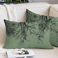thumbnail image 2 of Green Black Branches Throw Pillow Covers, Botanical Dead Tree Birds Soft Breathable Pillow Cases with Invisible Zipper for Sleeping, Toddler Pillowcases for Couch Bed Sofa Chair 12x20 Inches, 2 of 9