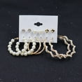 thumbnail image 6 of SPRING PARK 6 Pairs Pearl Hoop Earrings for Women Lightweight Open Large Circle Faux Pearl Beaded Earrings, 6 of 7