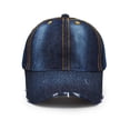 thumbnail image 5 of Denim Baseball Cap, Unisex Sport Hat Casual Women Men Sun Hat Outdoor Cowboy Cap Dilapidated Design Navy Blue, 5 of 6