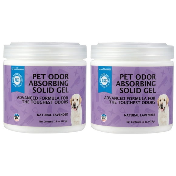 SMELLS BEGONE Pet Odor Absorber Gel - Air Freshener & Odor Eliminator - Made with Essential Oils - Lavender Scent - 15 Ounce - 2 Pack