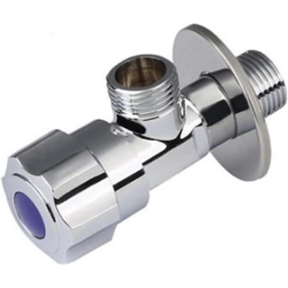 PinesC Zinc Alloy Triangle Valve, All Copper Valve Core Thickening Water Stop Valve Water Heater Kitchen Bathroom Toilet Angle Valve 1Pcs(Cold water valve) Cold water valve
