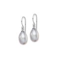 thumbnail image 2 of Grey Freshwater Cultured Pearl 8-9mm Dangle Earrings in Sterling Silver, 2 of 4