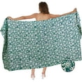 thumbnail image 5 of LA LEELA Women's Wrap Slit Cover ups Swim Bikini Sarong One Size Green, Floral, 5 of 5