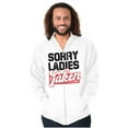 thumbnail image 3 of Sorry Ladies Taken Funny Boyfriend Men's Big & Tall Graphic Zip Up Hoodie Brisco Brands 2X, 3 of 5