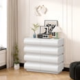 thumbnail image 2 of 8-Drawer Handleless Modern Storage Dresser, Durable MDF Chest with Sliding Drawers & Anti-Tip Safety for Living Room & Bedroom Organization, White Full-Extension Glides, 2 of 9