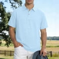 thumbnail image 2 of IhhxPro Men's Linen Collared Shirt Short Sleeve Button Detail Casual Business Top Relaxed Fit Summer Office Wear Lightweight Breathable Solid S-3XL, 2 of 7