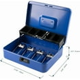 thumbnail image 4 of Locking Cash Box with Lock Money Box with Cash Tray Lock Box with Key Money Saving Organizer .Lx .Wx .H es XL Large, 4 of 7