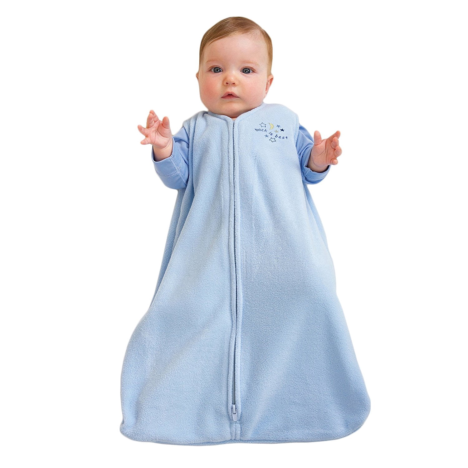 HALO SleepSack Wearable Blanket, Micro-Fleece, Baby Blue, Infant Boys, Medium, 6-12 Months