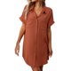 thumbnail image 1 of Vestido Casual Cuello en V para las Mujeres, Vestido de Manga Corta de Color Sólido de Moda para la Primavera, la Fecha Y el Uso Diario, 1 of 7