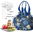 thumbnail image 4 of Pioneer Flower Drawstring Lunch Bag Women - Drawstring Lunch Bag Insulated for Work Office - Stain-Resistant Large Lunchbags for Women with Multi-Pockets, 4 of 6