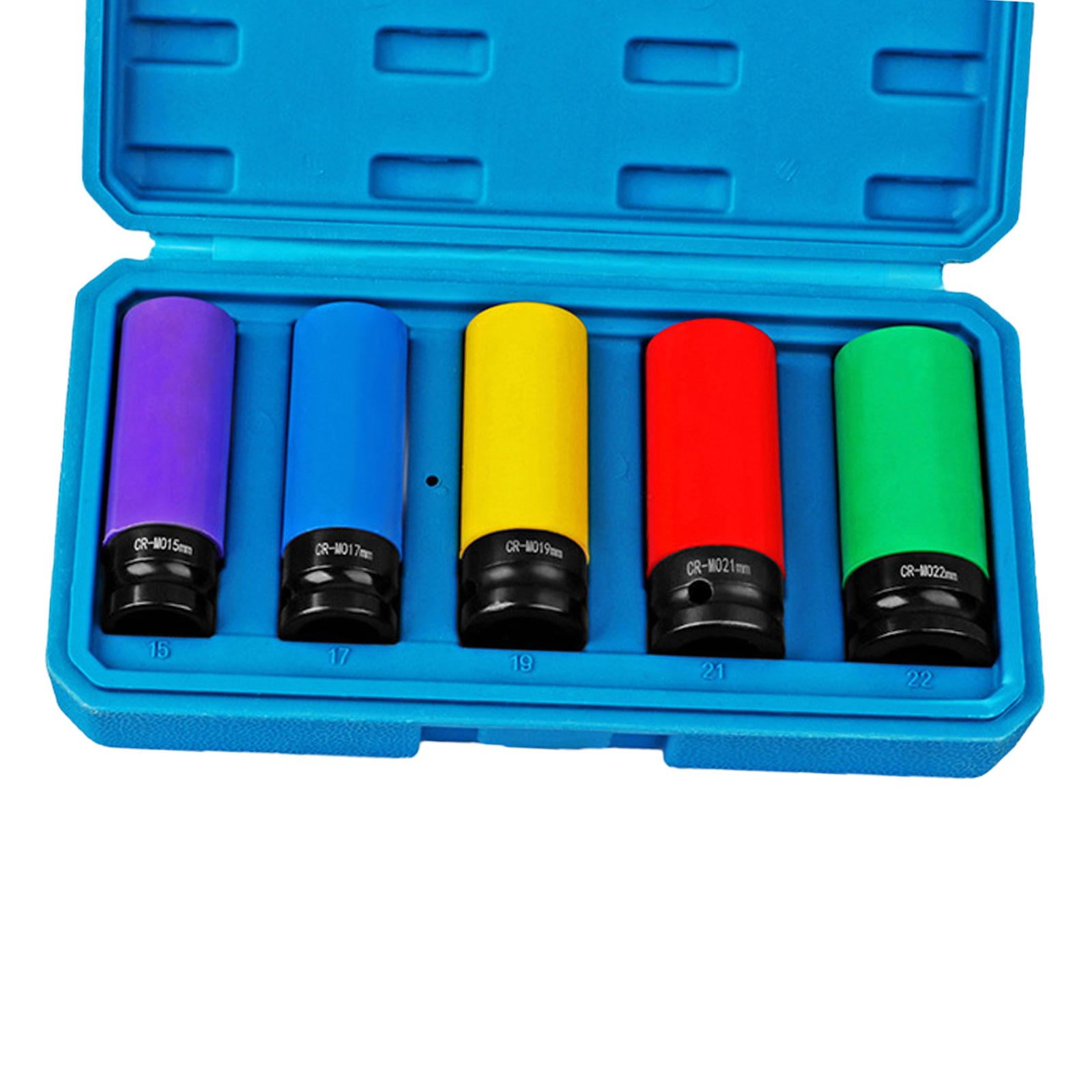 Colaxi Wheel Socket Set ,Socket, Wrench Set with Storage Case, Drive Angle 1/2" Protective Wheel Impact Socket Set for Husband, Men 5 piece