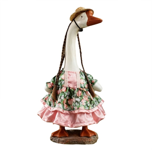 Porch Goose Outfit Clothes for Cement or Plastic Goose Costume for Yard Lawn Outdoor Garden Patio Geese Statue Dresses Holiday Decor 17In