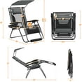 thumbnail image 2 of YANG2，29in Zero Gravity Chair, Adjustable Patio Padded Anti Gravity Recliner Foldable Outdoor Lounger with Cup Holder Tray, Canopy Shade and Headrest for Beach Camping Gray/Black/1, 2 of 10