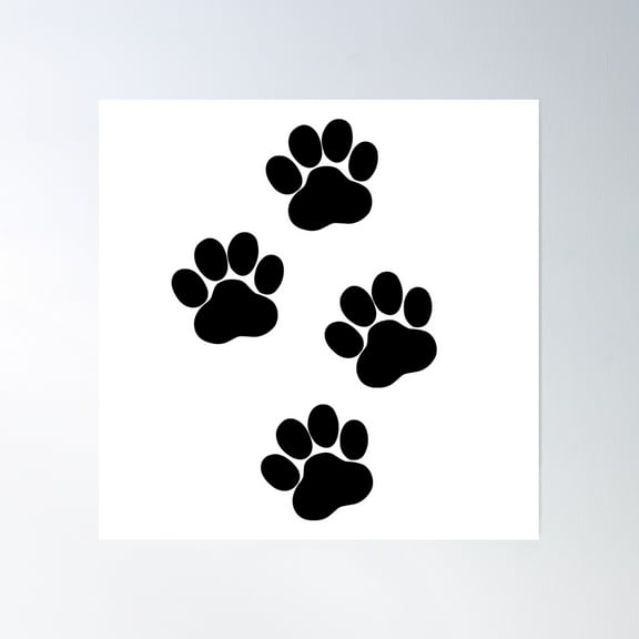 Paw Prints Poster Wall Art, Modern Wall Decor, 16x16 UNFRAMED