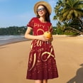 thumbnail image 4 of Fotbe Happy New Year Vestido Largo de Moda para Mujer, Vestido Tipo Camiseta con Manga Corta y Estilo Casual a Rayas y Bloques de Color, 4 of 6