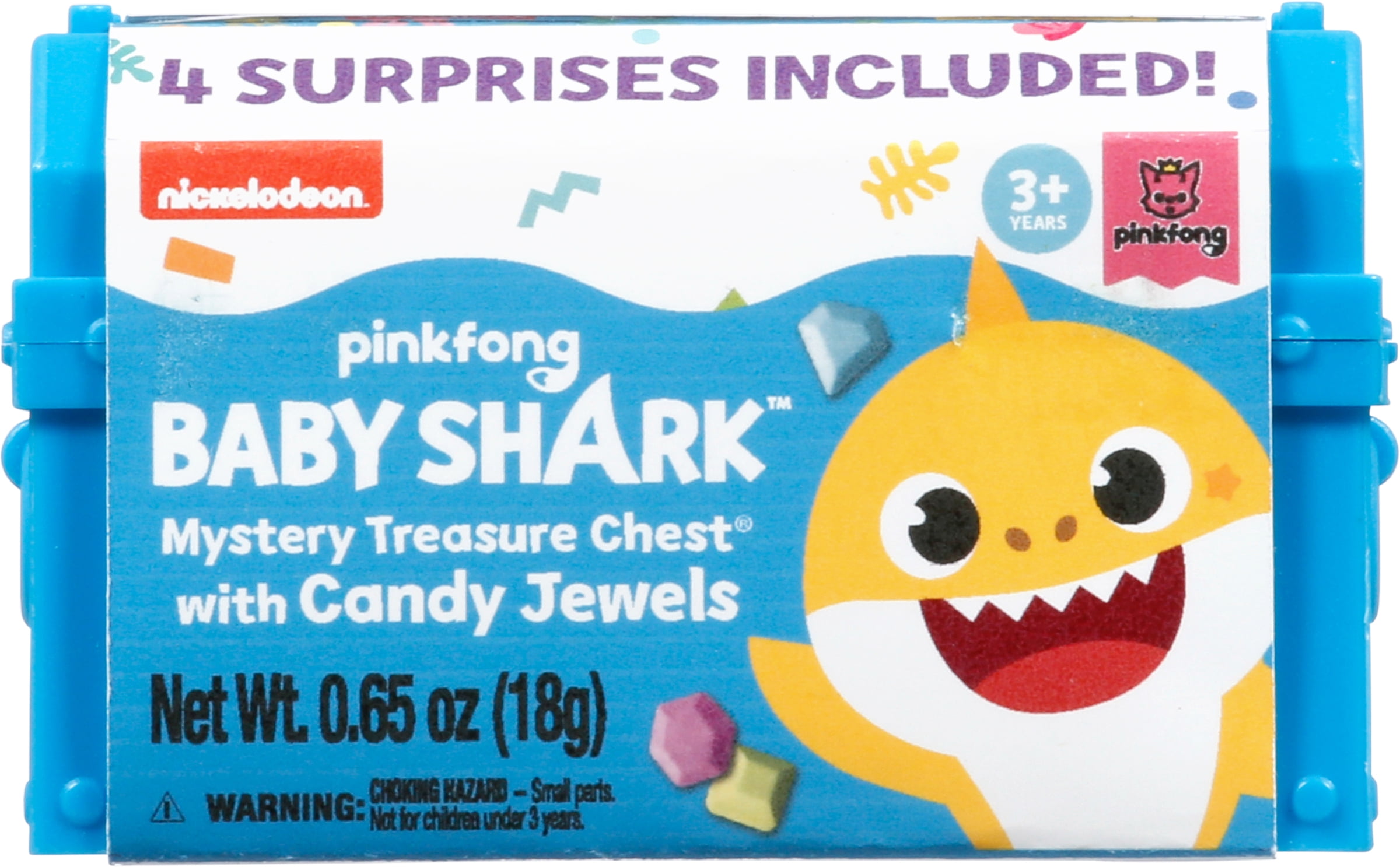 Treat Street Baby Shark Mystery Treasure Chest with Candy, 0.65oz