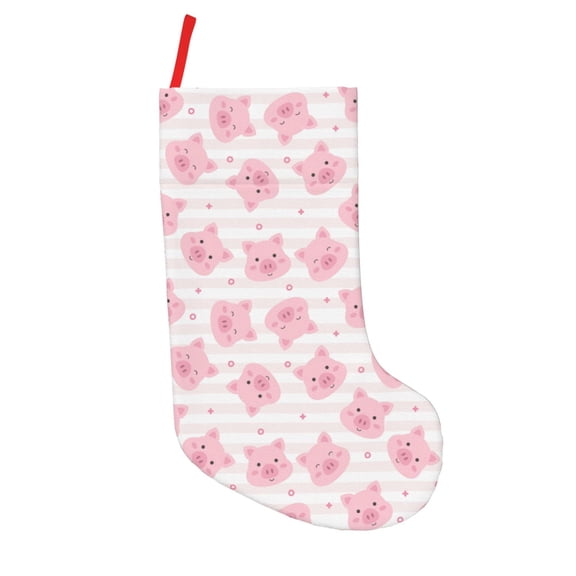 Defioc Cartoon Pig for Christmas Stockings 18" Personalized Holiday Stocking for Family, Farmhouse Decor, Xmas Tree Decoration, 1 Pack