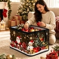 thumbnail image 2 of Christmas Storage Bin with Lid and Carrying Handle Christmas Foldable Storage Box Large Xmas Decorative Collapsible Container Basket for Organizing Closet Home Bedroom Gift, 2 of 6