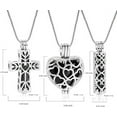 thumbnail image 2 of 3 Pieces Hollow Urn Necklace for Ashes Cylinder Cross Heart Cremation Jewelry for Ashes for Women Men Loved One Keepsake Memorial Mini Urn Holder, 2 of 7