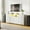 White, variant on Yeshouse LED Dresser TV Stand, 63" Wide, 12 Storage Drawers, Power Outlets, Fabric Bins, Fits 65-75" TVs, Bedroom/Entryway