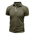 thumbnail image 5 of Men Polo Shirt Beefy Stretch Tops Dressy Short Sleeve Lightweight Jogging Tshirts Textured Shirt Men Work Army Green M, 5 of 8