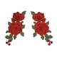 thumbnail image 2 of 2pcs Embroidery Rose Floral Sew Patch for Craft Collar Bust Dress Bag Applique (Red), 2 of 3