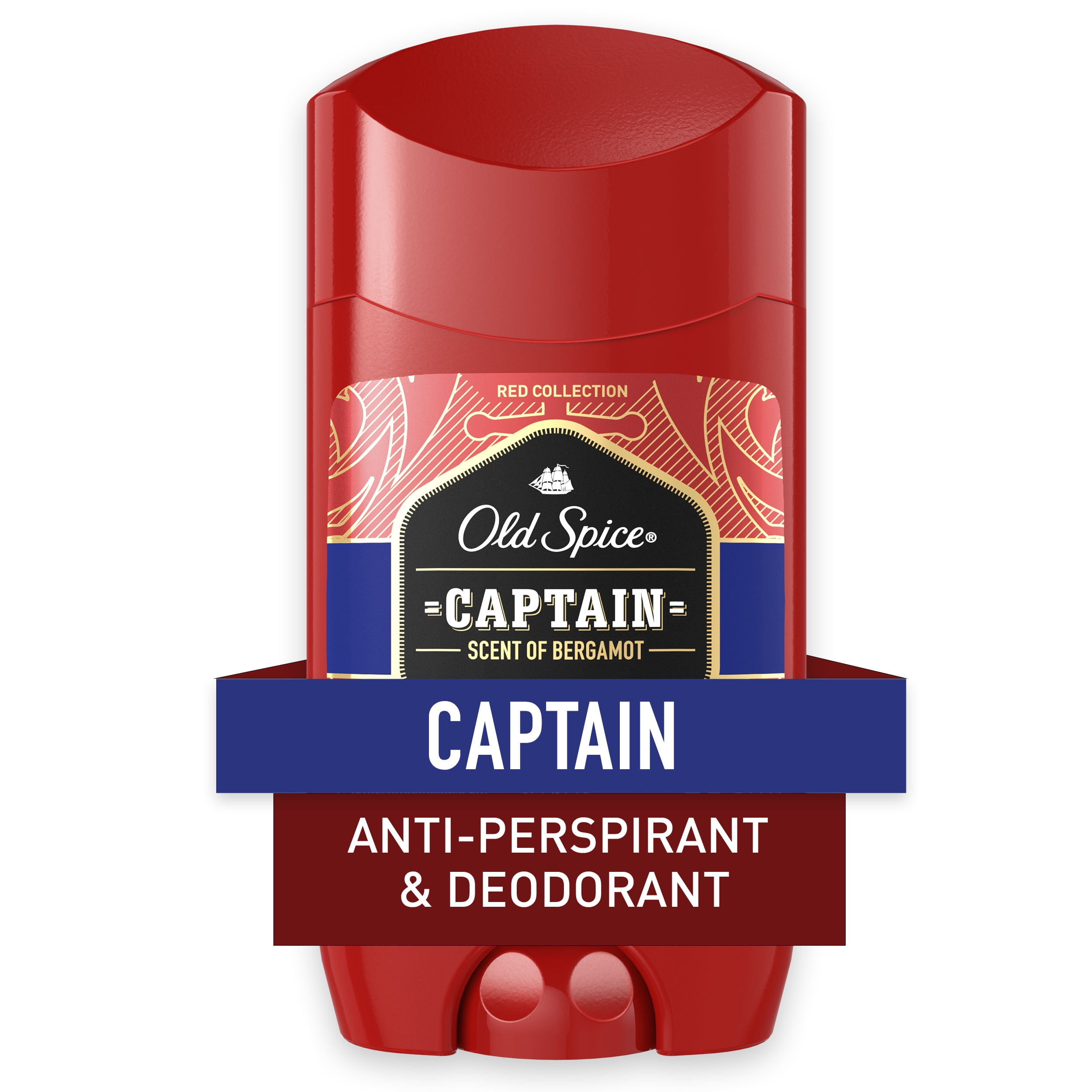 Old Spice Red Collection Antiperspirant Deodorant for Men, Captain Scent, 2.6 oz