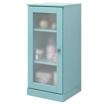 Palace Imports 100% Solid Wood 16.5" Bathroom Cabinet with Frosted Glass Door, Aqua Blue