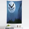 thumbnail image 1 of Halloween Tapestry, Cloud of Bats Flying Through the Night with Full Moon Fall Season, Fabric Wall Hanging Decor for Bedroom Living Room Dorm, 5 Sizes, Night Blue Black Grey, by Ambesonne, 1 of 1