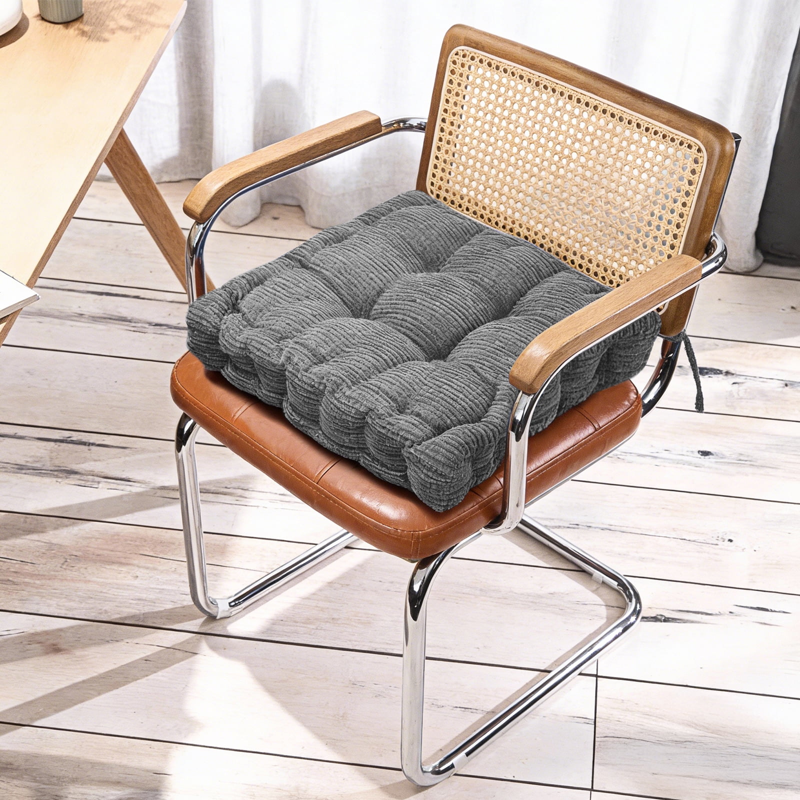 Sanmadrola Floor Pillow Cushion for Adults Set of 2, Chair Cushions Outdoor Indoor with String Chair Room Tatami Sofa,Gray