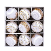 Vrorvz 9 Pack Painted Silk Wave Foam Christmas Ornaments Christmas Tree Garland Christmas Decorations Versatile Handcrafted Ornaments for Holiday Decor 3.1in White