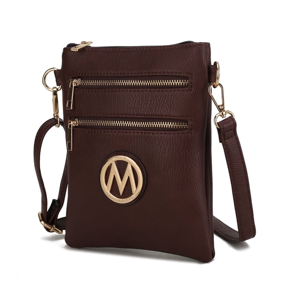 MKF Collection Medina Women Crossbody Bag,Vegan Leather Shoulder Bag Purse Handbag by Mia K - Coffee