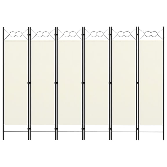 Casafoyer 6-Panel Room Divider Cream White 94.5"x70.9"