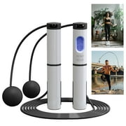 Aptoco Smart Skipping Rope, Smart Electronic Counting Weighted Cordless Jump Rope, Adjustable Length Jumping Rope for Fitness Gym Exercise Slimming (Black, Blue, Pink)