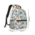 thumbnail image 2 of Goofa Stamp Pattern Comfortable Student Backpack - Ergonomic Design, Durable, Water-Resistant, Multi-Compartment,Travel, and Outdoor Activities, 2 of 5