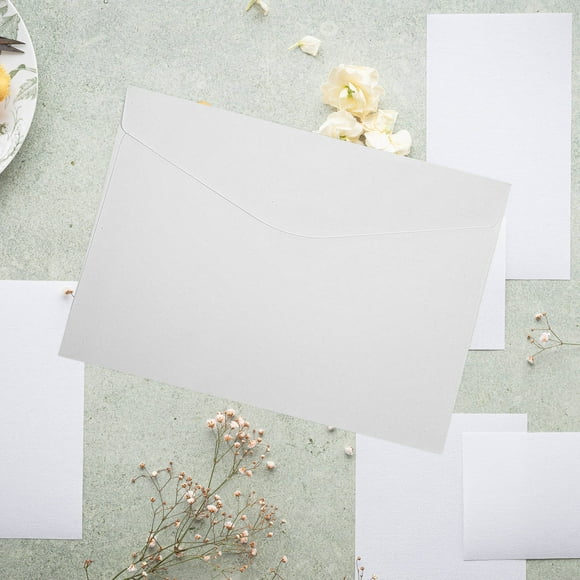 STRANDCHIC 50Pcs White Invitation Envelopes Kraft Paper Perfect for Wedding and Special Events