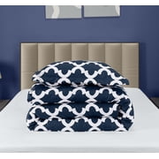 Twin Comforter Set 2 Piece Navy by Utopia Bedding, Printed Comforters Twin Size, Bedding Comforters Sets, Down Alternative Soft Bed Set, 1 Comforter (64 x 88 inches) 1 Pillow Shams (20 x 26 inches)