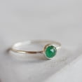 thumbnail image 5 of 925 Sterling Silver Natural Emerald Gemstone Ring, Round Cut Ring Wedding Gift For Christmas, 5 of 5