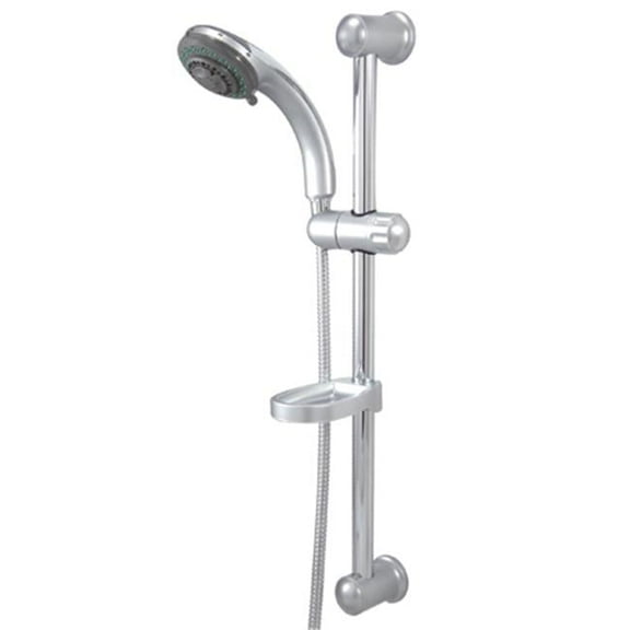 5 Setting Slide Bar Shower Kit With Brass Hose - Satin Nickel Finish