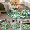 thumbnail image 5 of Tropical Large Round Rug 8 FT, Non Slip Living Room Area Carpet, Green Palm Leaf Summer Plant Washable Soft Circle Rug Non-Shedding Floor Carpet for Bedroom Office Dining Room, 5 of 9