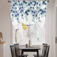thumbnail image 3 of Blue Roses Balloon Curtains for Windows, Bedroom Curtains 54 Inch Length, Spring Floral Elegant Pastoral Flowers Botanical Tie Up Curtains Panels Thermal Insulated Bathroom Curtains Window 42"x54", 3 of 8